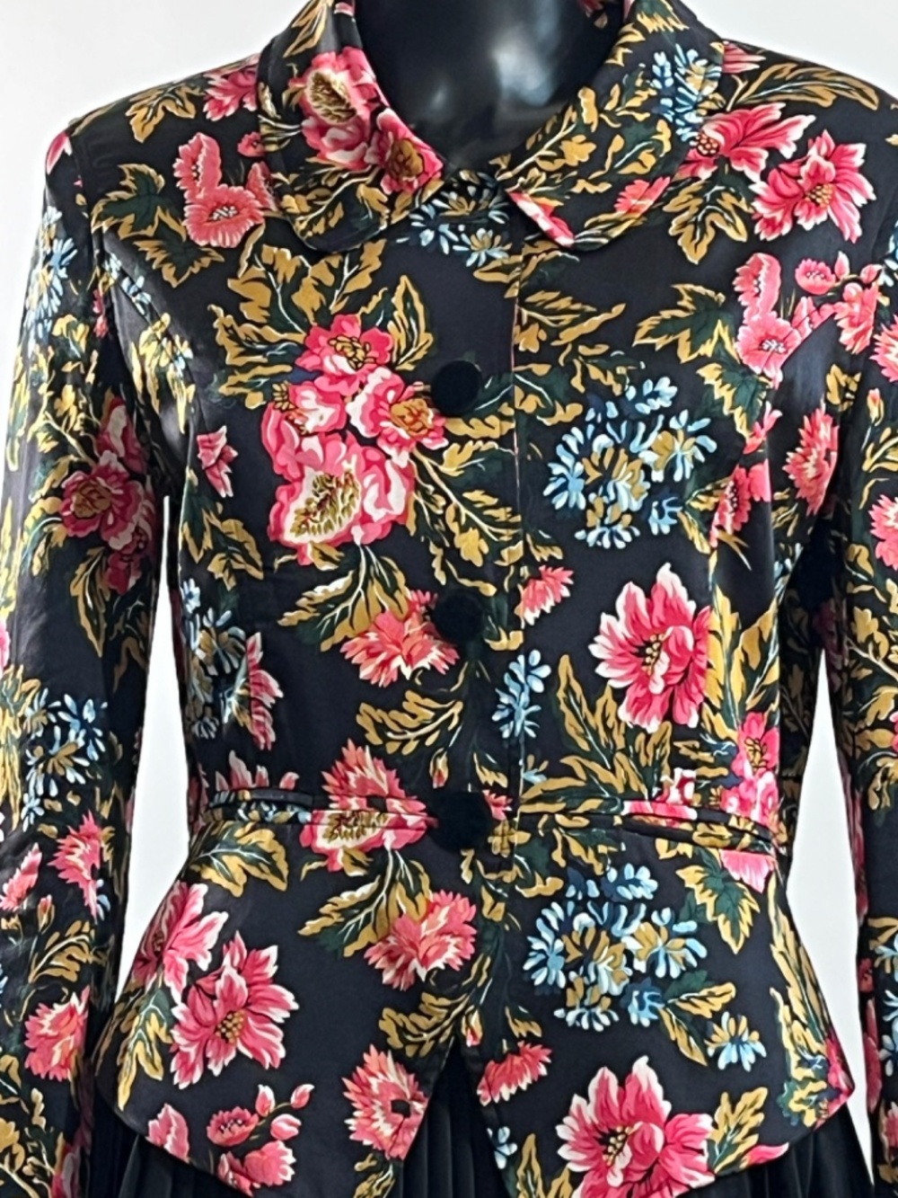 Tracy Reese For Magaschoni  Jacquard Blazer Floral Vintage Size 10